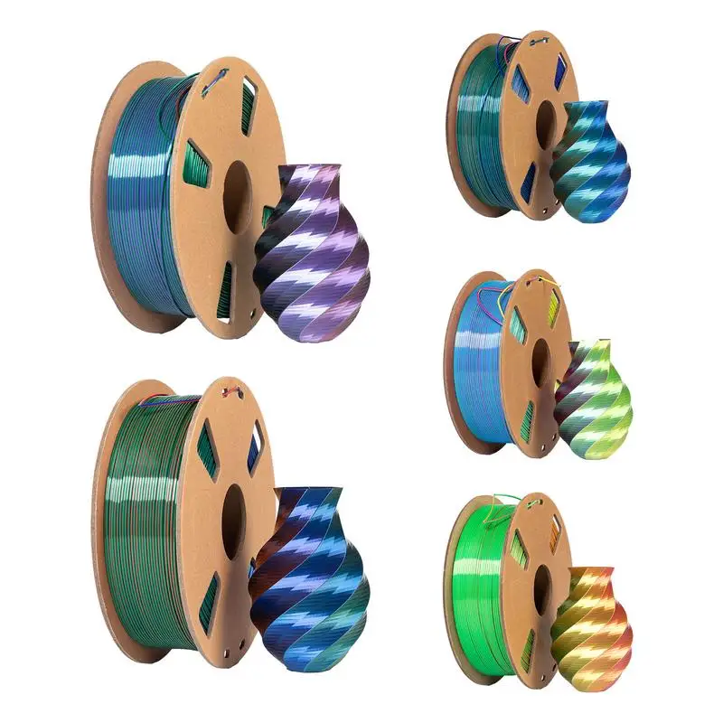 

3D Print Filament 1.75mm Tri-Color Filament No-Tangling PL.A Filament Official 1kg Cardboard Spool For 3D Printing Accessories