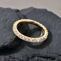 Bague de mariage en or 14 carats pour femmes, certifiée couleur D VVS1, bague d'éternité en moissanite créée en laboratoire de 2mm, bijoux étincelants 6