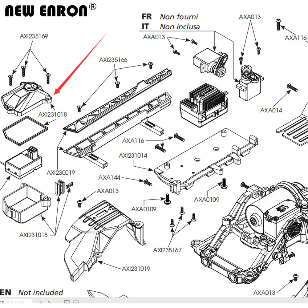 Górna pokrywa metalowej skrzyni biegów AXI231018 do 1/10 AXIAL SCX10 III Wrangler JEEP AXI03007 RC Crawler Akcesoria samochodowe