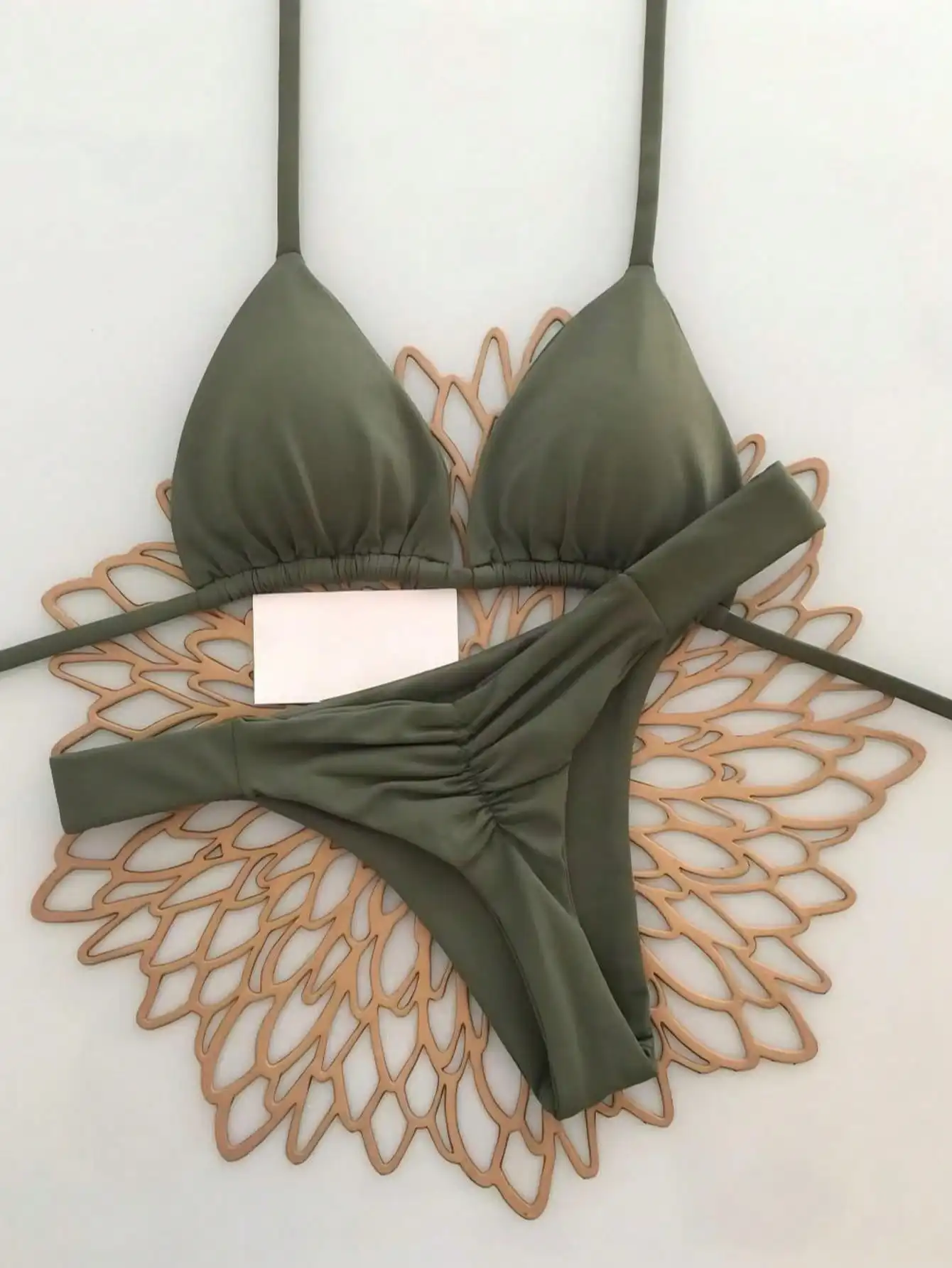 

2pcs Casual Elegant Sexy Bohemian Floral Print Tie-Up Braided Bikini Swimwear, Beach Holiday, Spring/Summer Vacation