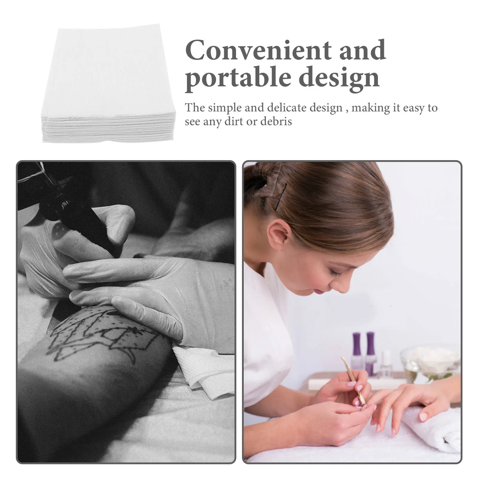 

125 Sheets Tattoo Cleaning Pads Disposable Lightweight Highly Absorbent for Tattoo and Cleaning Tissue