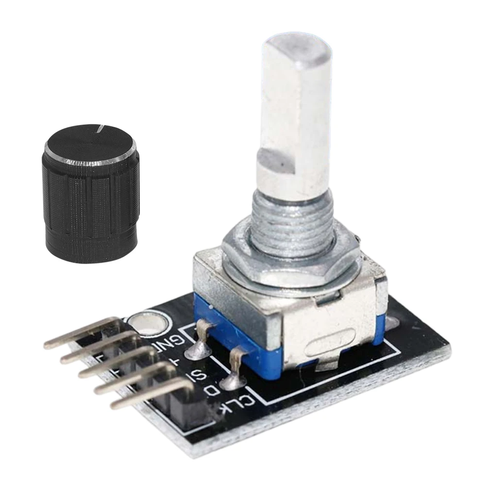 10-50 360 ° modul Encoder Putar 5V, papan pengembangan modul saklar Sensor bata KY-040 dengan Tutup tombol UNTUK Arduino