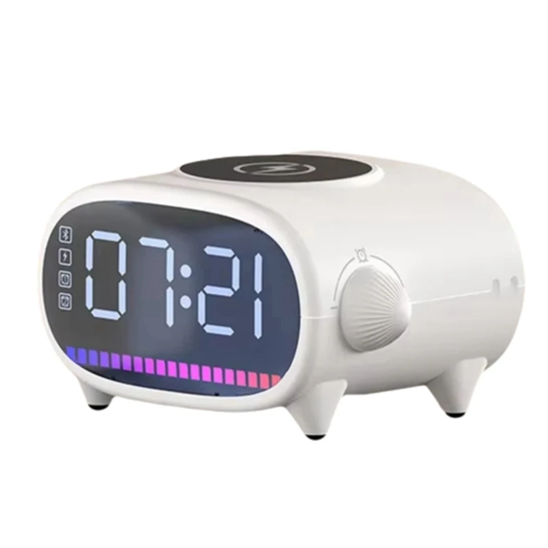 

AC17-многофункциональный Bluetooth-динамик с беспроводной быстрой зарядкой, будильник, лампа-переходник, поддержка USB-накопителя, дополнительный музыкальный плеер