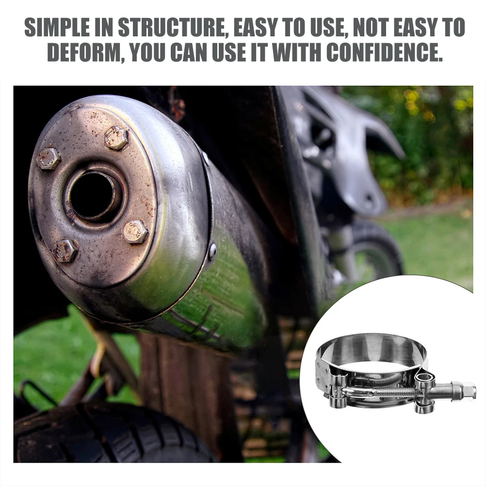 

Exhaust Pipe Clamp 2 5 Inch Stainless Steel Joint Band Clamp Motorcycle Car Hardware High Temp Anti Loosen Exhaust Repair Kit