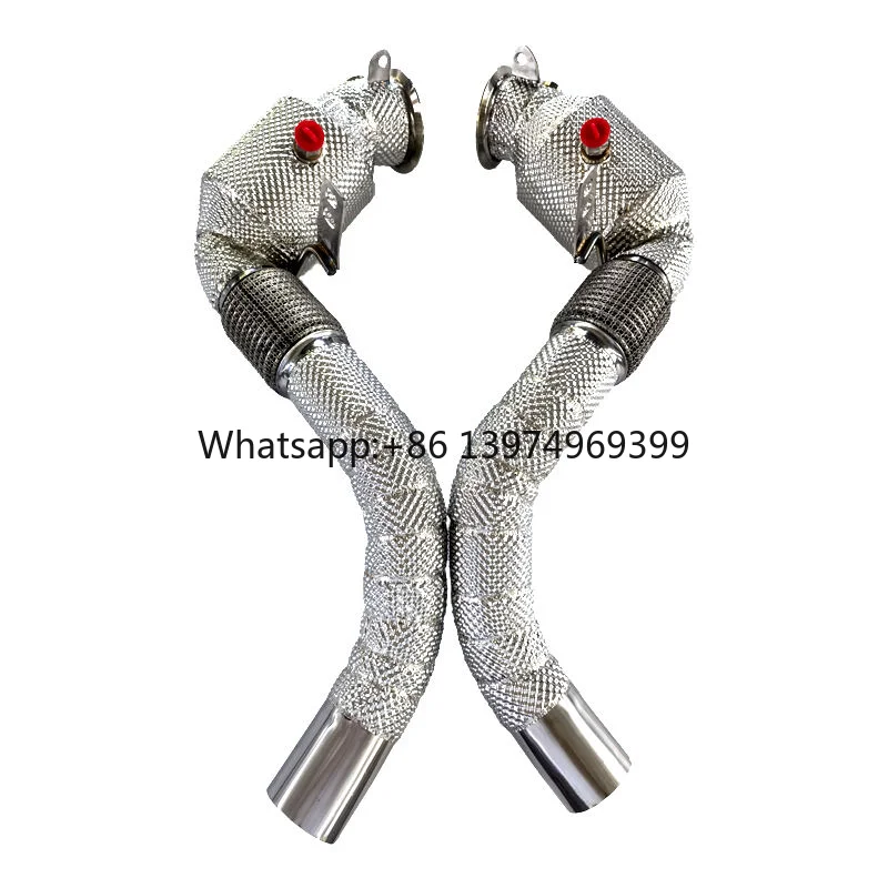 For DEX Stainless Steel With Heat Shiled High Flow Exhaust Downpipe for 2019-2023 BM M550i 750i M850i X5 X6 X7 M50i N63 4.4T V8