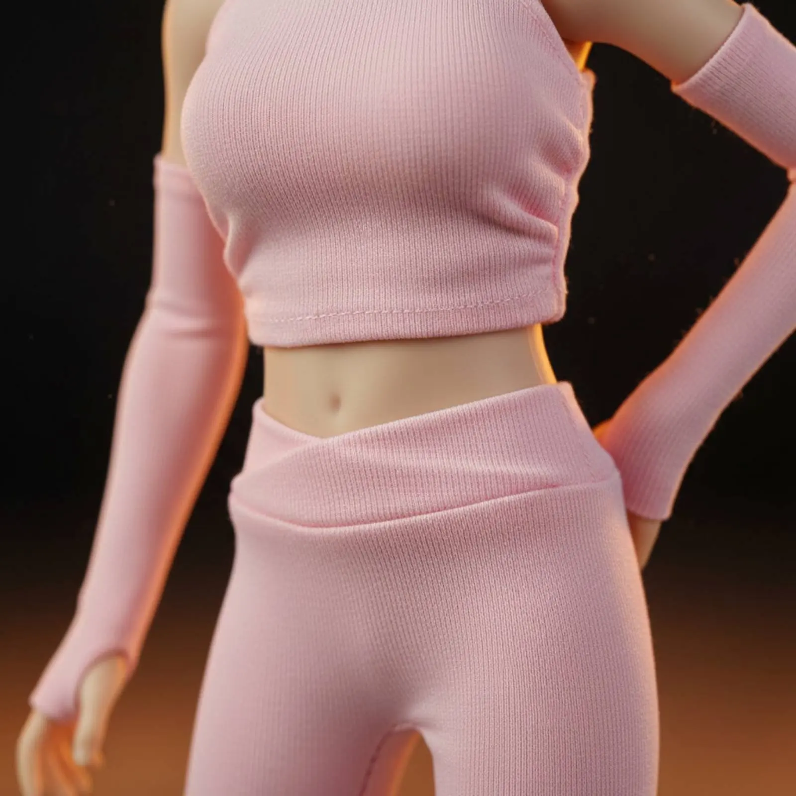 High Neck Sports Set Wrinkle Texture 1/6 Scale Outfit Female Action Figure Clothes Sporty Look 1/6 Scale Doll Clothing Set