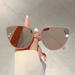 Luxury Brand Designer Vintage Sexy Ladies Cat Eye Sunglasses Women For Men Sun Glasses Trendy Punk Popular Mirror Pink Shades