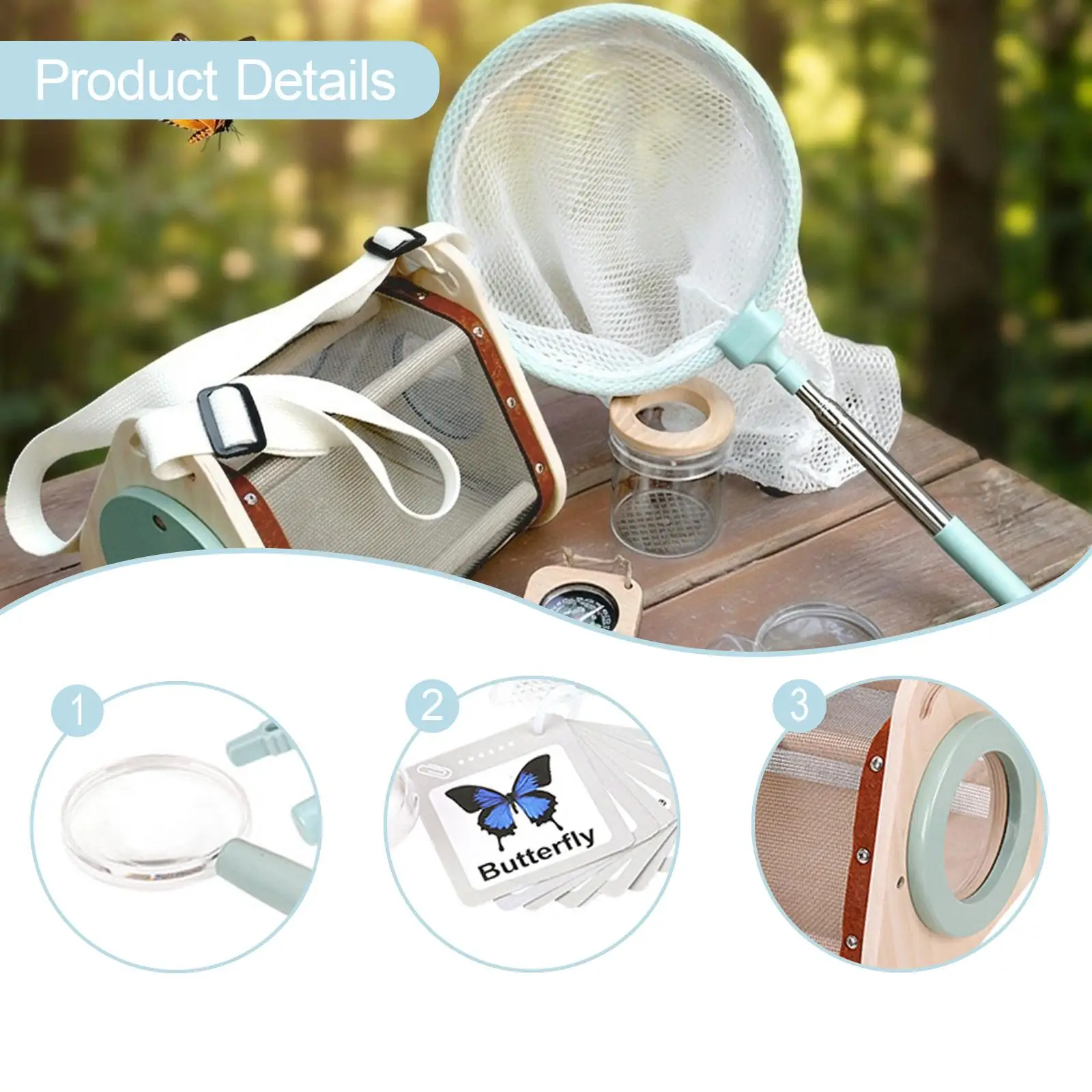 Kids Explorer Hexapod Catcher Kit Educational Backyard Science Adventure Tool Set with Tweezers and Net