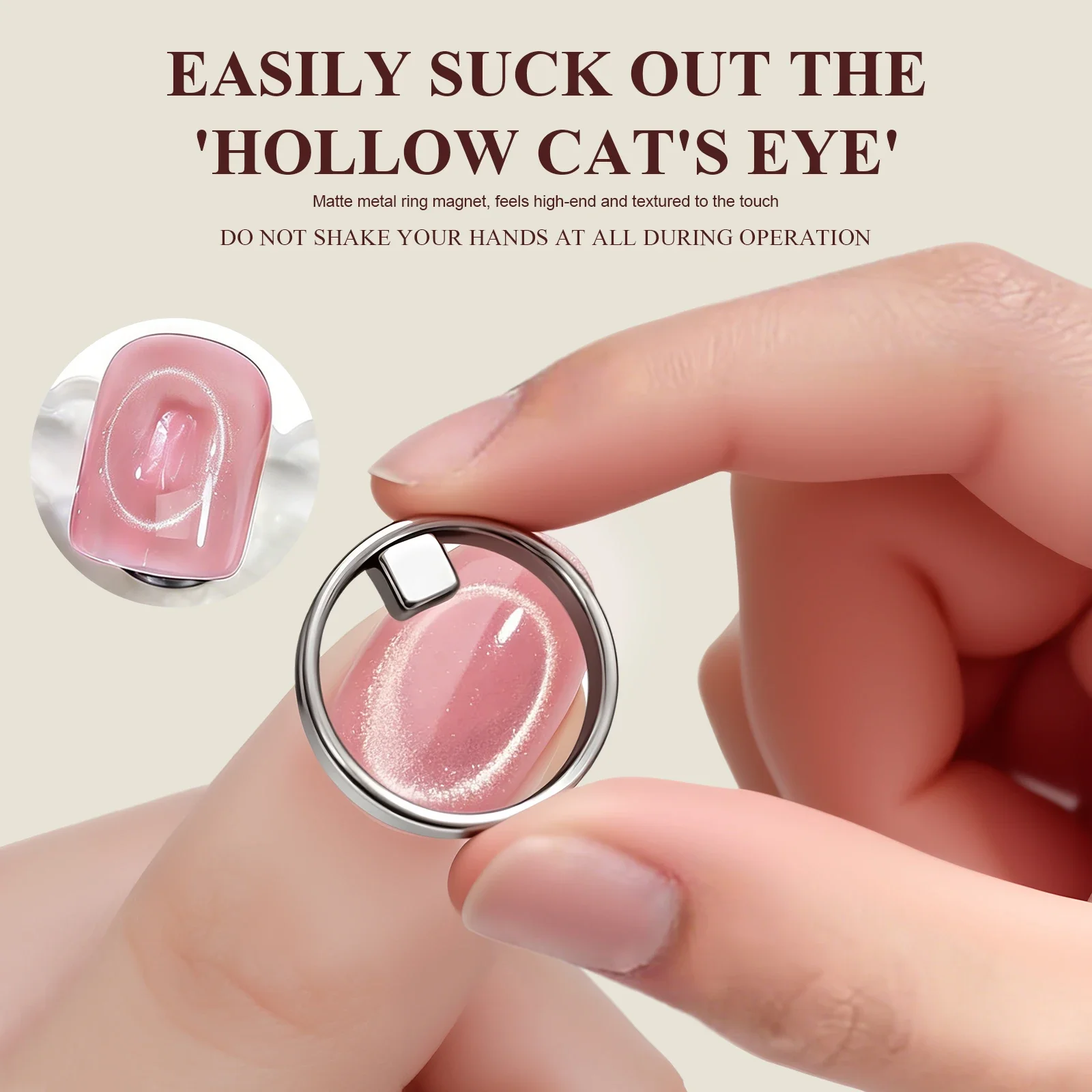 Circular Nail Magnet Cat Eye Gel Black Hole Hollow Cat Eye Magnet Tool Strong Magnetic Ring for 3D Nail Art for Salon Home DIY
