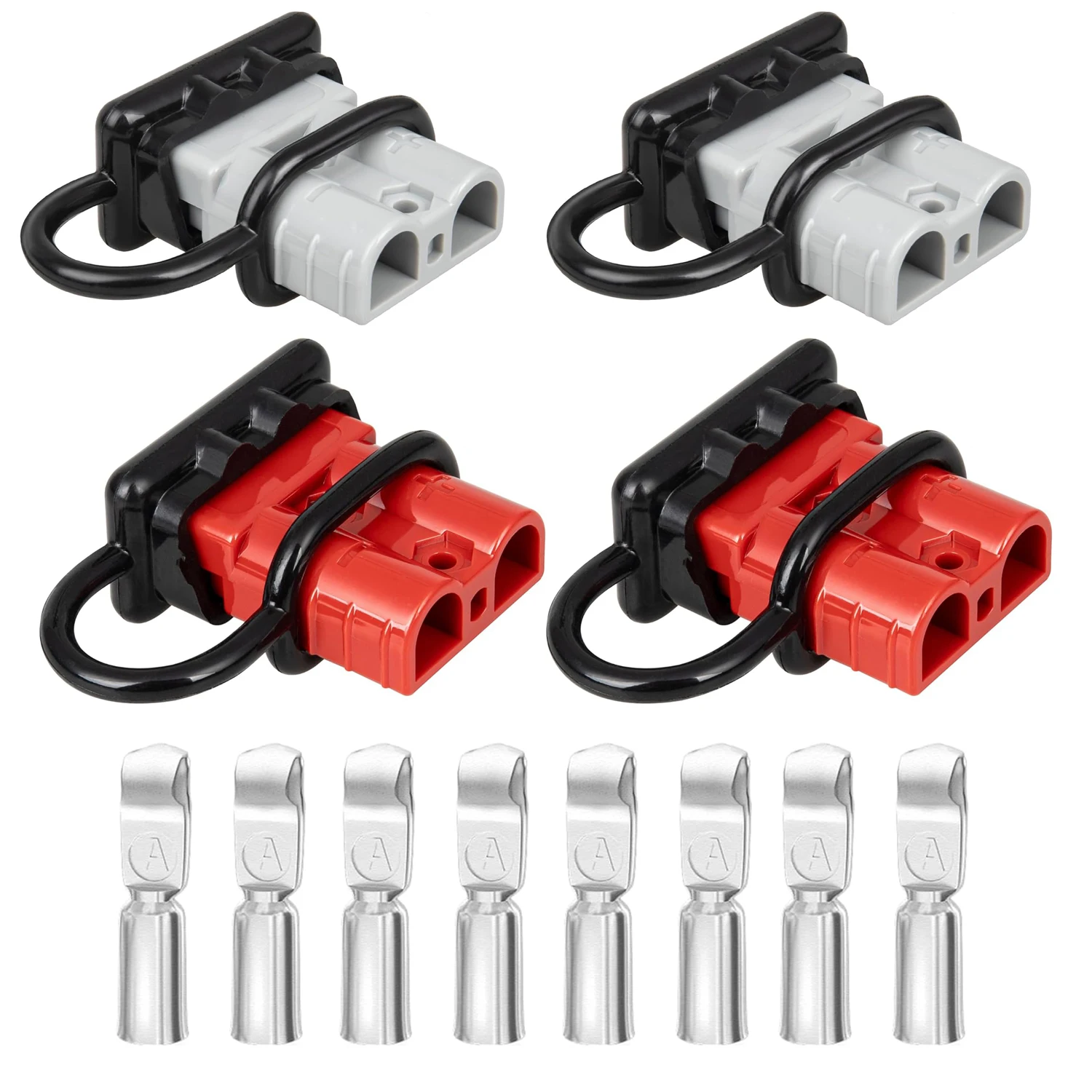 Connecteur rapide de batterie 50A, 2 pièces, prise de câble de raccordement 6-12 AWG, prise Anderson ignifuge, déconnexion d'alimentation extérieure (rouge et gris)