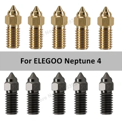 1~10pcs Brass Hardended Steel 0.4mm 3D Printer Nozzle For ELEGOO Neptune 4, Wholesale Nozzles For Neptune4