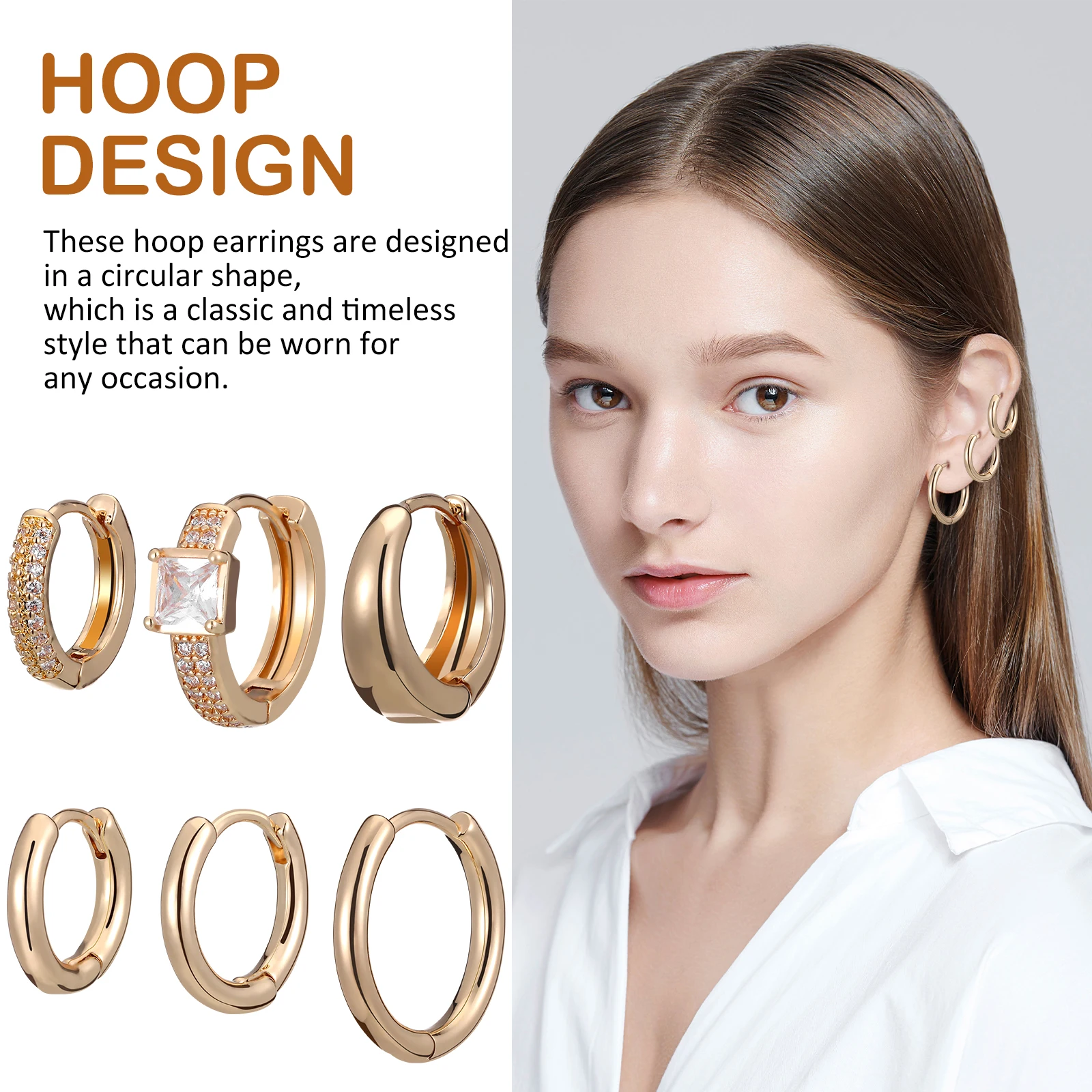 

Hoop Earrings Mini Gold Hoops Small Earrings For Women Gold Plated Copper Ear Hooks Sets Fade Resistant Comfortable