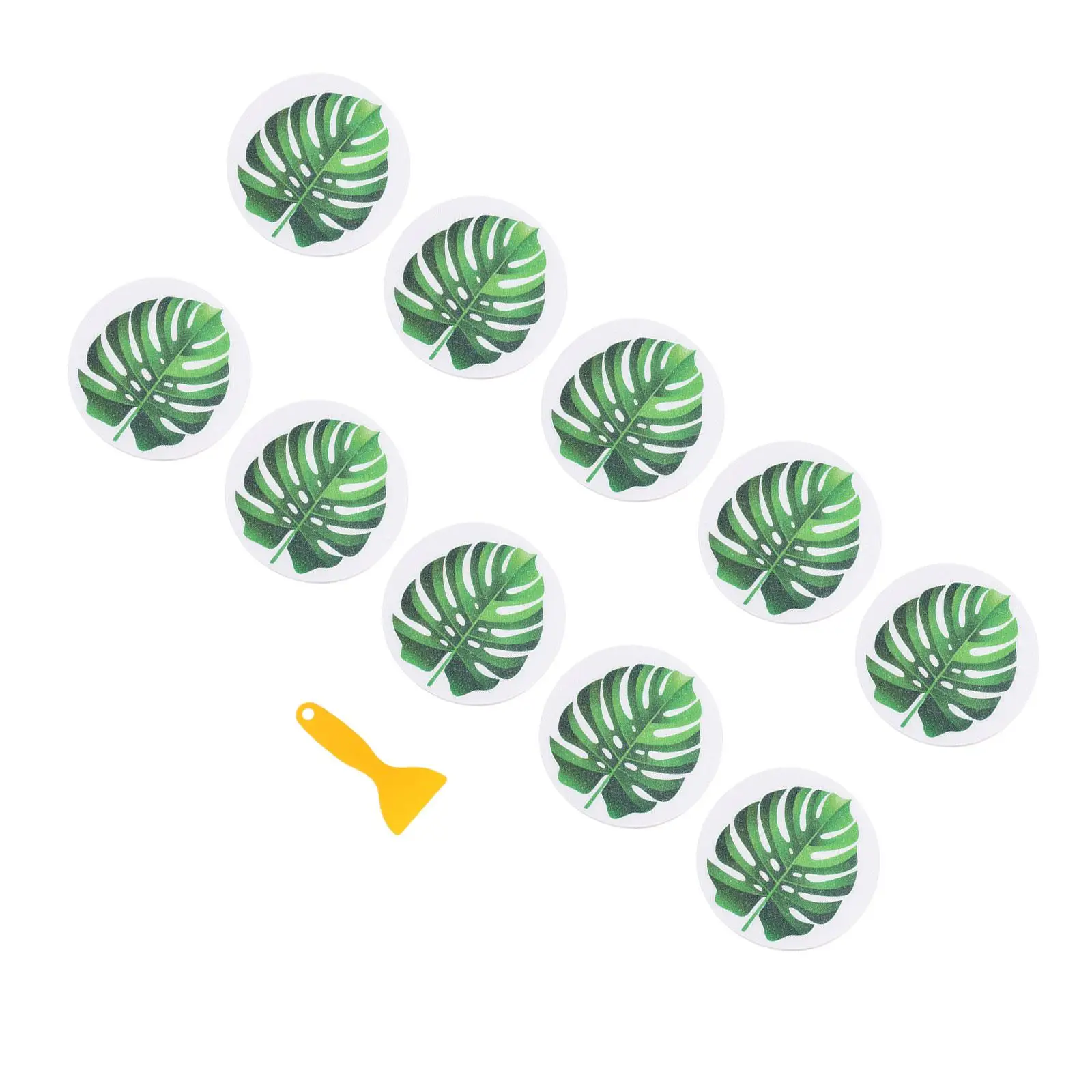 

Non-slip Bath Tub Stickers Premium PEVA Adhesive Decals for Kids Leaf Patterns Bathroom Floor Wall Decor Green Color Anti-slip