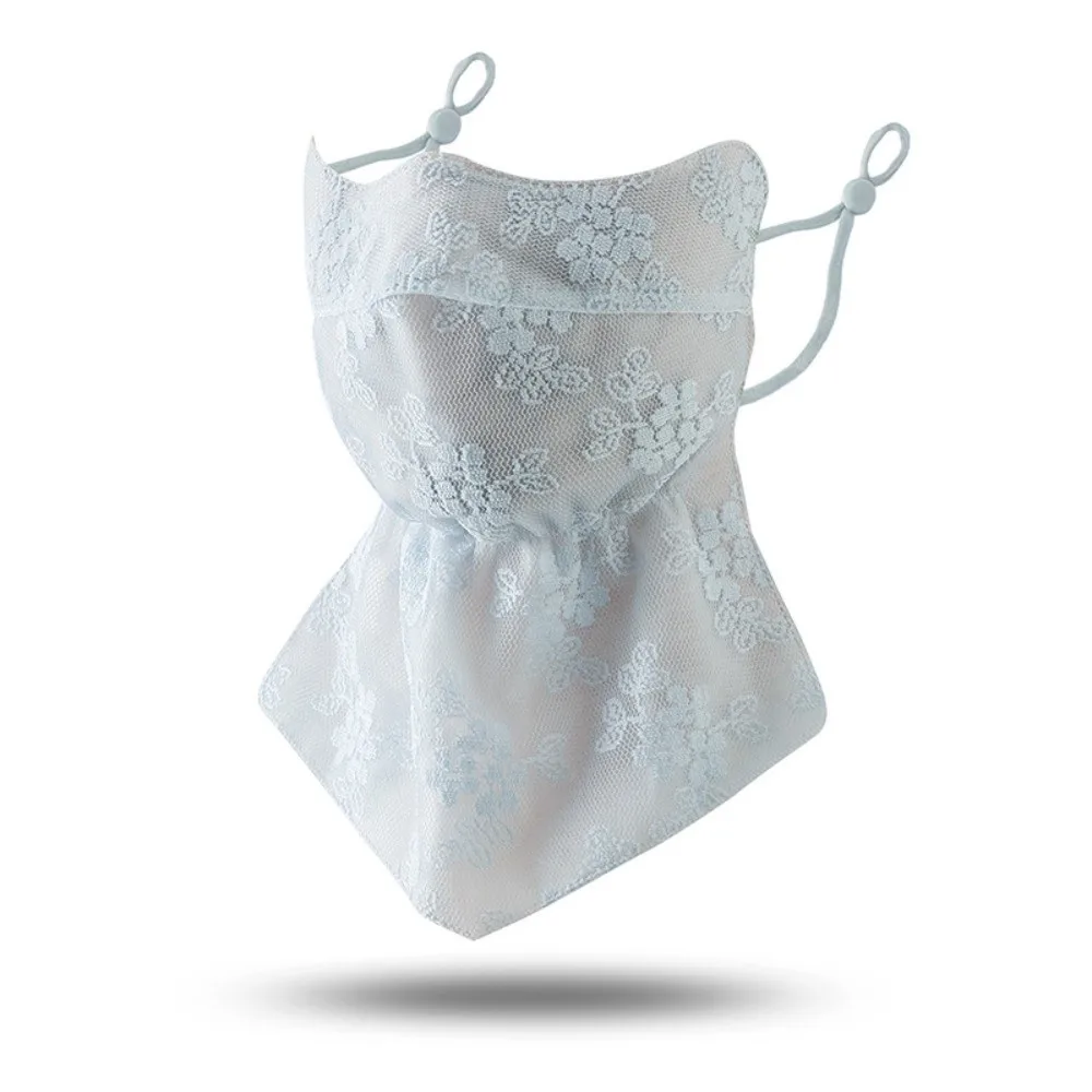 

Anti-UV Lace Flowers Sunscreen Mask UV Protection Ear-Loop Neck Protection Mask Breathable Comfortable Face Cover Scarf