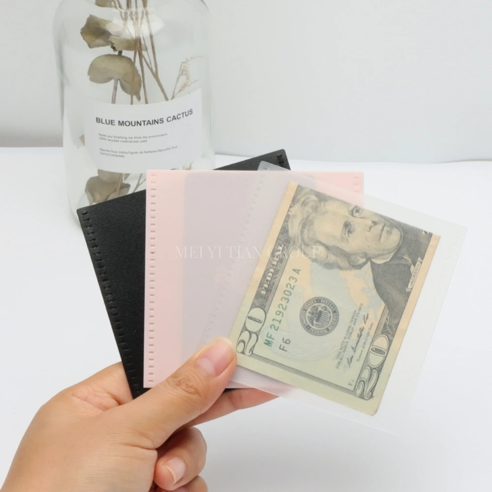 12pcs Mini Pocket Frosted PP Budget Pockets Black Zipless Card Holder Money Organizer Mini Storage Bag Pink Cash Envelope Pouch