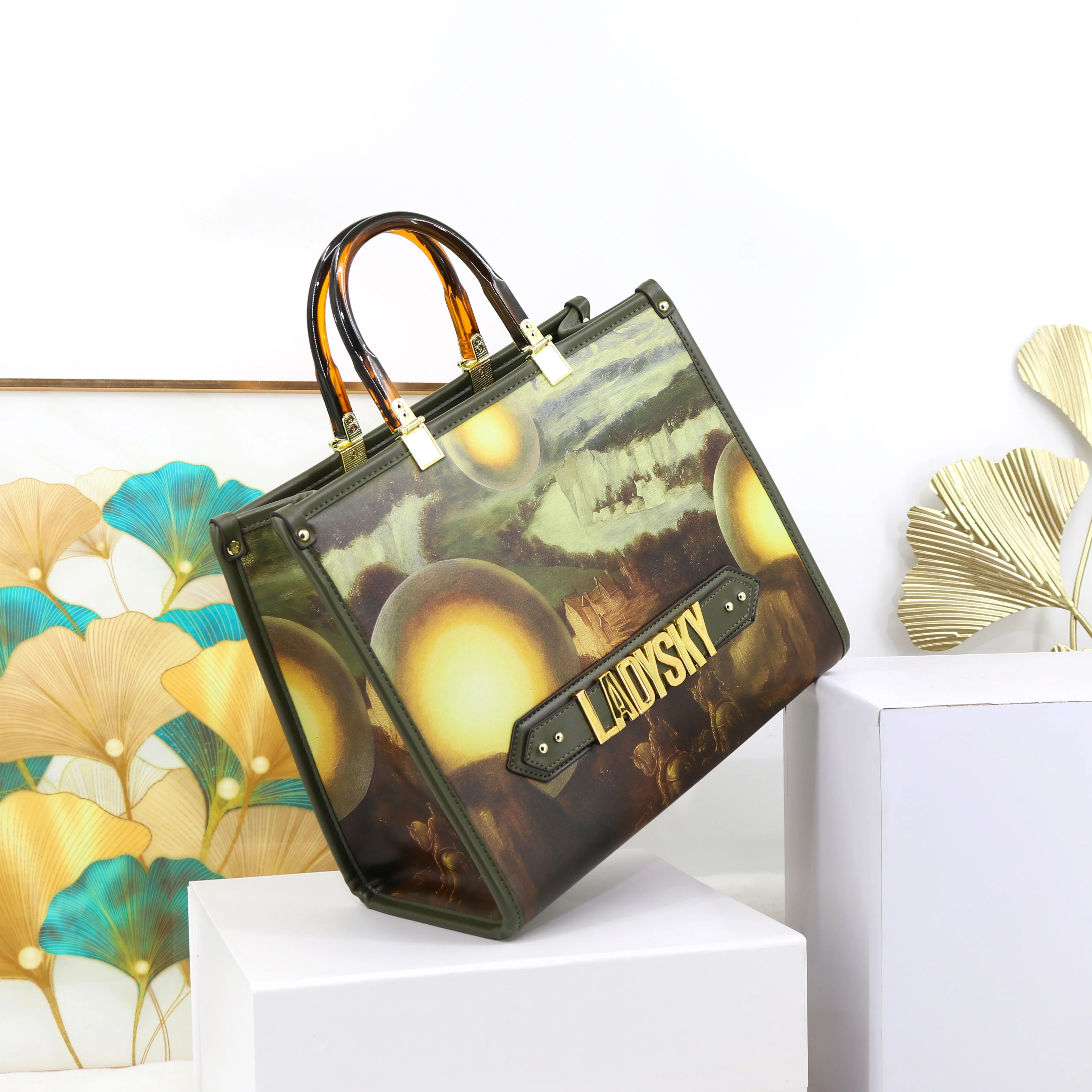 

Fashion Large Size Tote Bag Ladysky Private Label laptop bag Quality Designer book bag Luxury Women Handbag Multiple bag 33cm