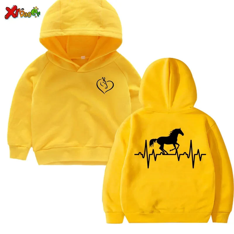 Just A Girl Who Loves Horses Riding Farm Lover Hoodie Girls Kids Hooded Children's Clothing Boys Sweatshirt Toddler Baby Clothes