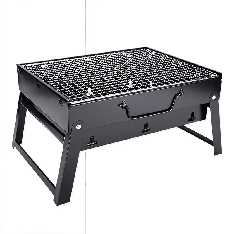 

Thicken Folding Lightweight Portable Barbecue Charcoal BBQ Grill Outdoor Patio Camping Cooker BBQ Party Cooking Tools