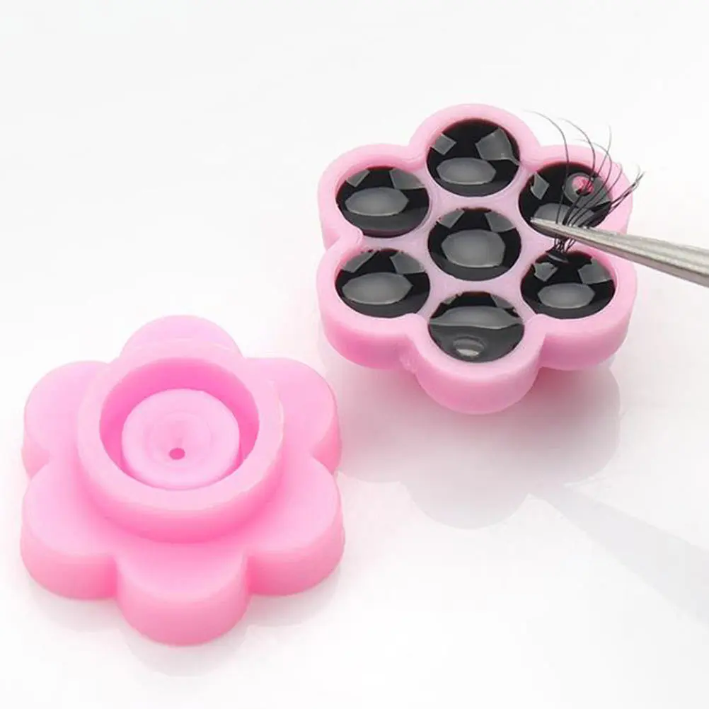 200Pcs Pfropfen Wimpern Hilfe Werkzeug Kunststoff Kleber Halter Rosa Wimpern Verlängerung Versorgung Salon Schönheit Werkzeug Falsche Wimpern Kleber Tasse