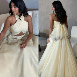 Customized High Quality Halter Ball Gown Cocktail Sequin Chiffon Occasion Evening birthday dress for women luxury 2023
