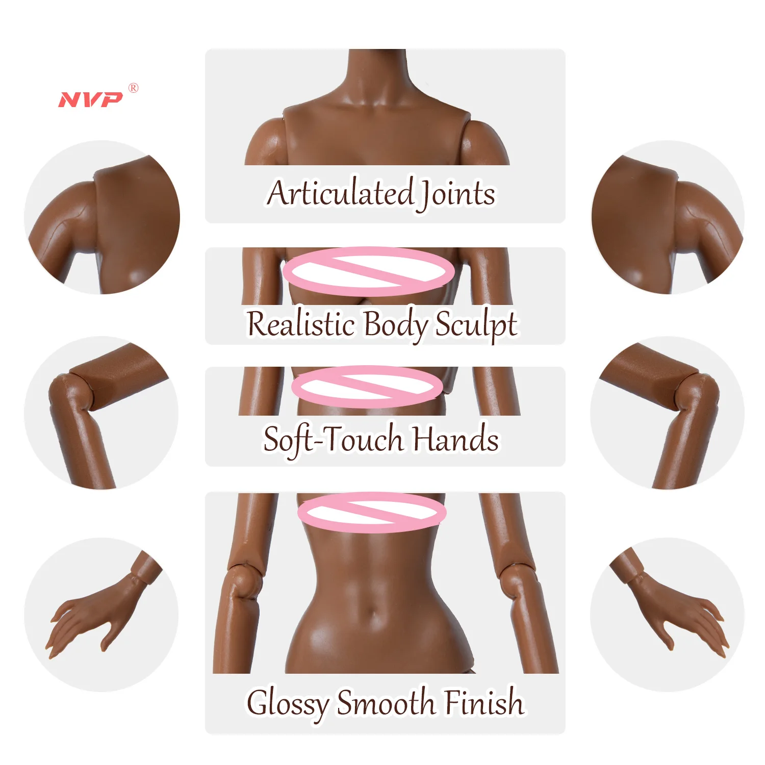 Gelenkige BJD-Puppe, 12 Gelenke im Maßstab 1:6, austauschbares Make-up-Premium-Ornament (keine Kleidung)