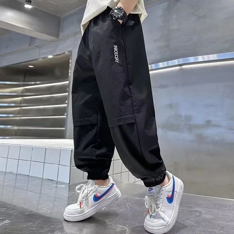 

Children's workwear pants men's loose and trendy leggings elastic waist comfortable and versatile sports casual pants men's