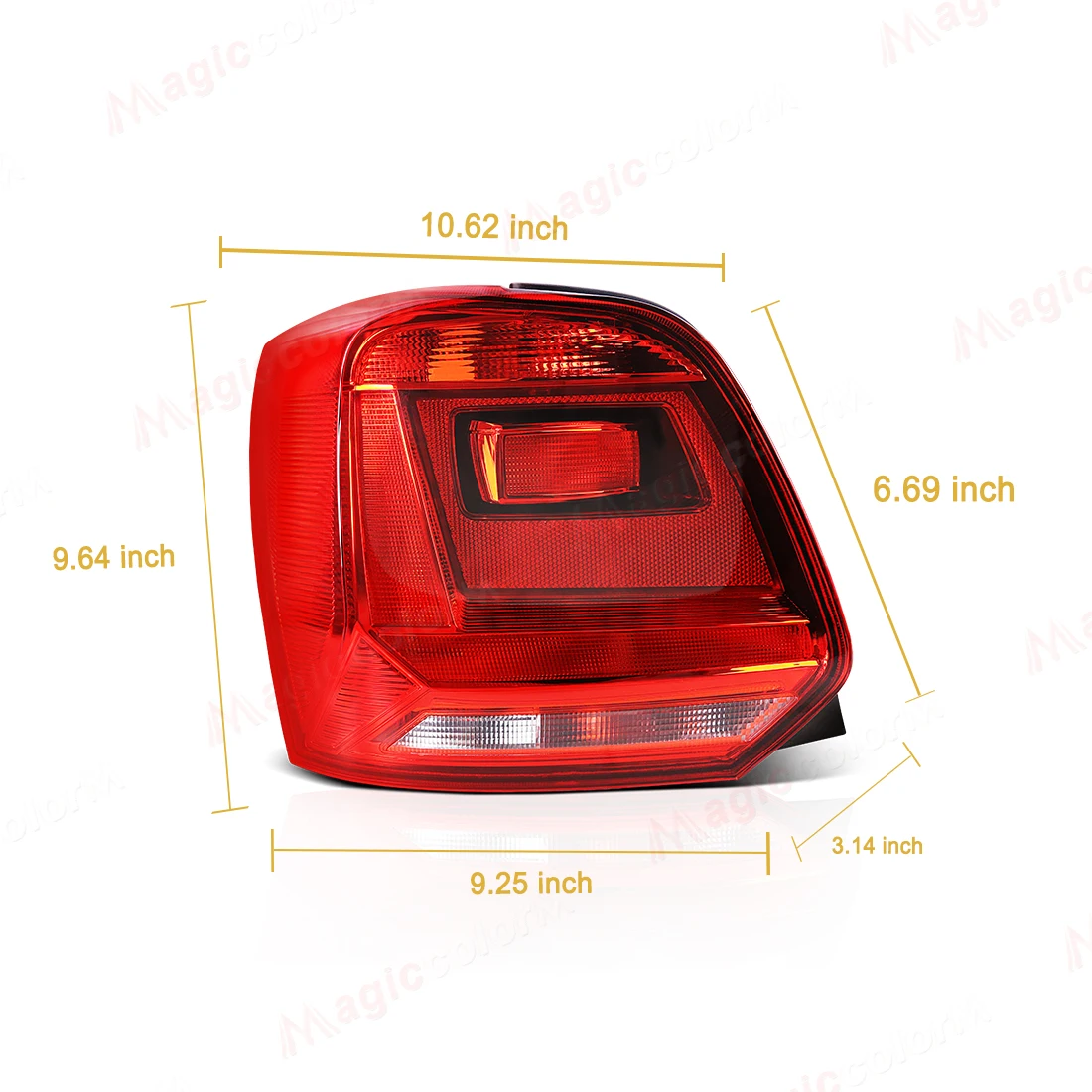 1 ชุดไฟท้ายด้านหลังสําหรับ VW POLO 6C Hatchback 2014 2015 2016 2017 ไฟเตือนย้อนกลับเบรคหยุดหลอดไฟไม่มีหลอดไฟ 6C 0945095