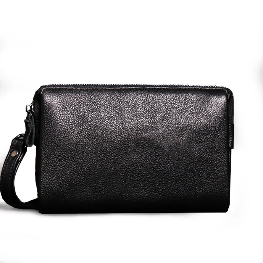 Casual Genuine Leather Men Women Small Envelope Handbag Cow Leather Bags Business 7.9Inch Ipad Bags Boy Girl Clutch bag Bolso 가방