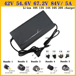 36V 48V 52V 60V 72V 2A 3A 5A 10S 13S 16S 20S cargador de batería de iones de litio 42V 54,6 V 58,8 V 67,2 V 84V 2A 3A 5A cargador rápido inteligente