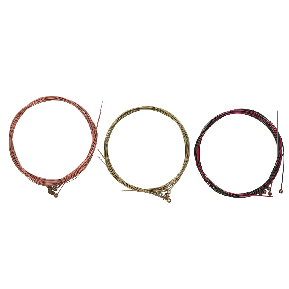 

Folk Guitar Strings High Grade Steel String For Bass Replacement Red Bronze Tone Durable Smooth Tuning Gift For Guitar