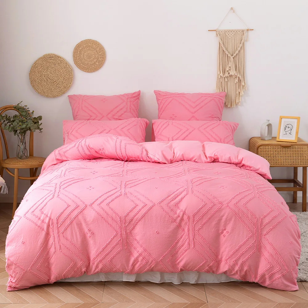 Duvet Cover Bedding Set 200x200 Double King Queen Single Size 2 People 220x240 White Nordic Bed Cover 135 Quilt Cover Pillowcas