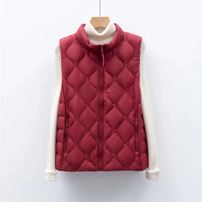 

2025 New Korean Women Winter Jackets Fashion Lightweight Down Vests Sleeveless Vest Warm Coat Female Outwear Puffer Waistcoat