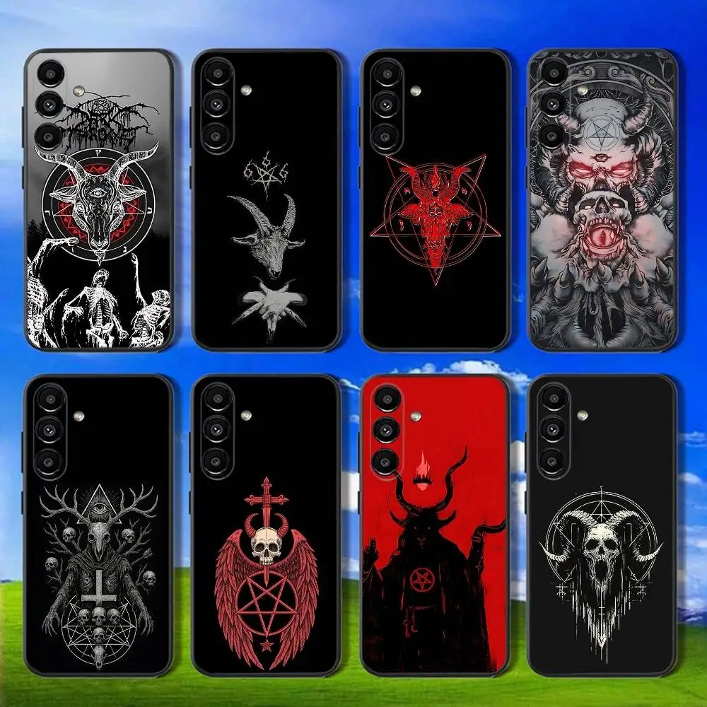 

Satanic Scary Skull Phone Case For Samsung Galaxy A13,A21s,A22,A31,A32,A52,A53,A71,A80,Soft Black Shell