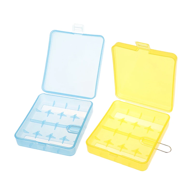 透明バッテリー収納ボックス,金属フック付きハードケースホルダー,充電式バッテリーパワーバンク,プラスチックケース,4セクション,18650