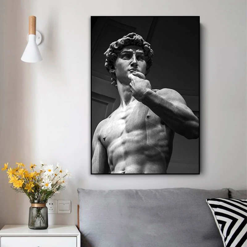 Classic Masterpiece David Statue Canvas Painting Character Posters and Prints Wall Art Pictures for Living Room Home Decoration