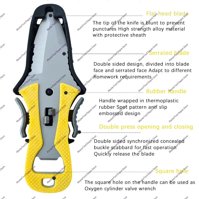 Multifunctional Firefighting Rescue Knife Portable Rope Cutter Diving Escape Tool Outdoor Emergency Survival Cutting Equipment
