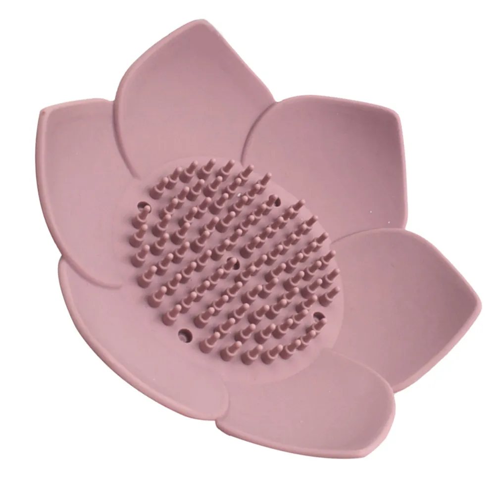 

1 шт. стильная мыльница в форме лепестка, прочная конструкция, дренажный поддон, держатель для мыла для дома, ванной комнаты, кухни, розовый цвет