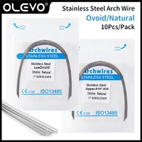 10pcs/Pack Dental Orthodontic Arch Wires Stainless Steel Archwires Ovoid/Natural Form Round Rectangular Upper Lower Dentist Tool