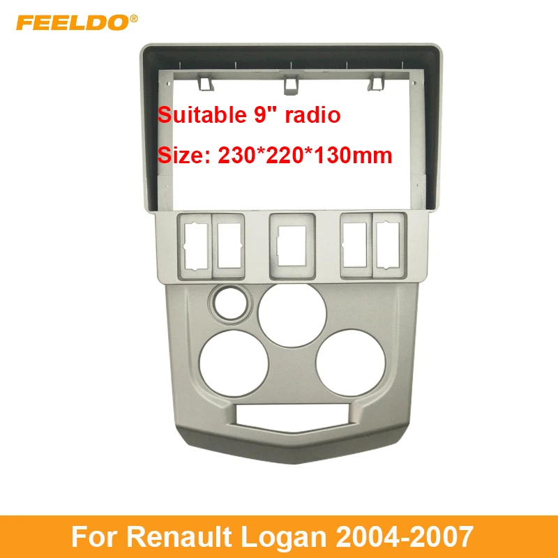 

Автомобильная 9 дюймовая аудиопанель, панель, рамка для Renault Logan 04-07, 2Din, большой экран, радио, стереопанель, крепление для приборной панели, рамка, комплект