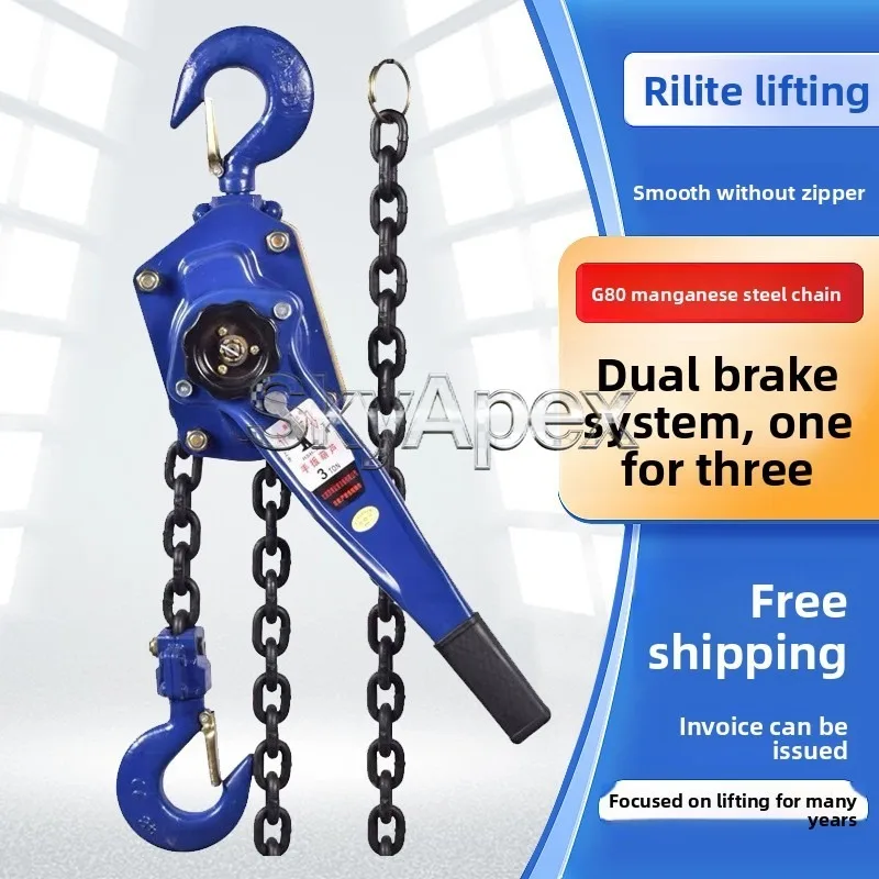 1t 2t g80 steel chain manual hoist heavy duty inverted wire tensioner household garage warehouse installation practical gear kit