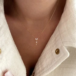 CANNER Mini Zircon 925 Sterling Silver Necklace For Women Cartilage Pendente Long Chain Wedding Party Fine Jewelry 2023 Trend