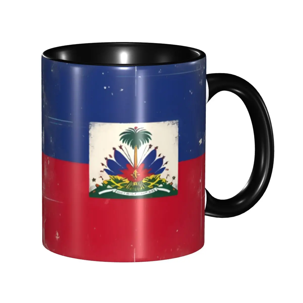 

Керамическая кружка с флагом Гаити и гербом, сделанная своими руками, для гордых гаитянцев, креативный подарок