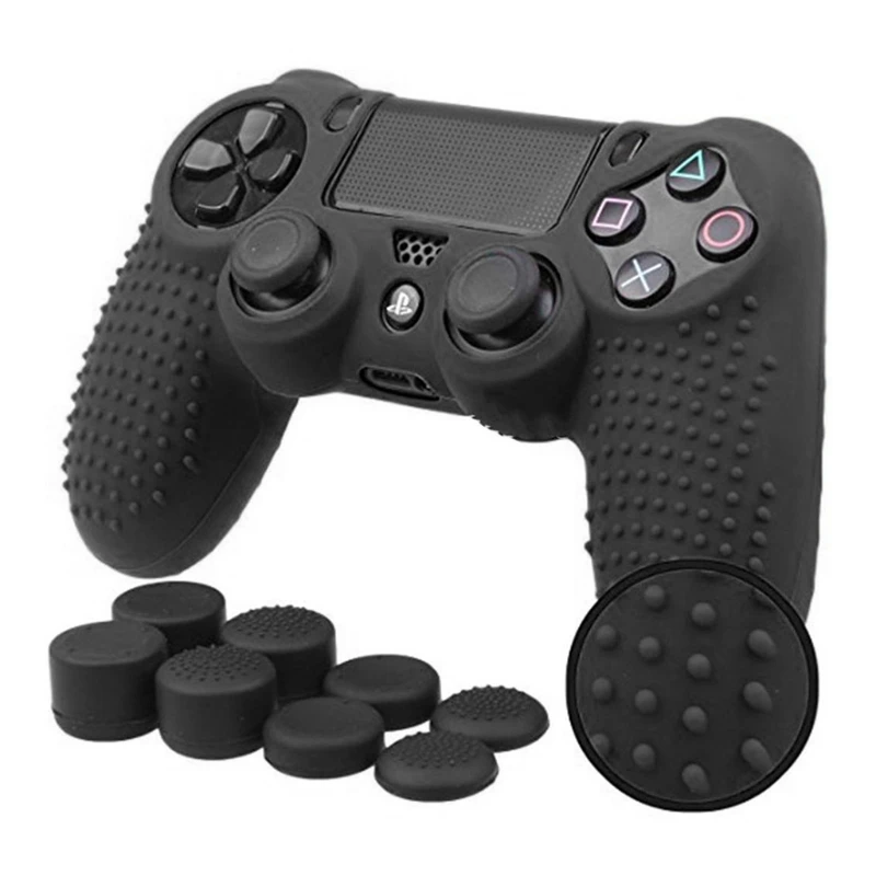 9pcs/set Protective Cover Soft Silicone Gel Housing for Shell & Anti-slip Thumb Stick Cap for Controller Gaming Gamepad