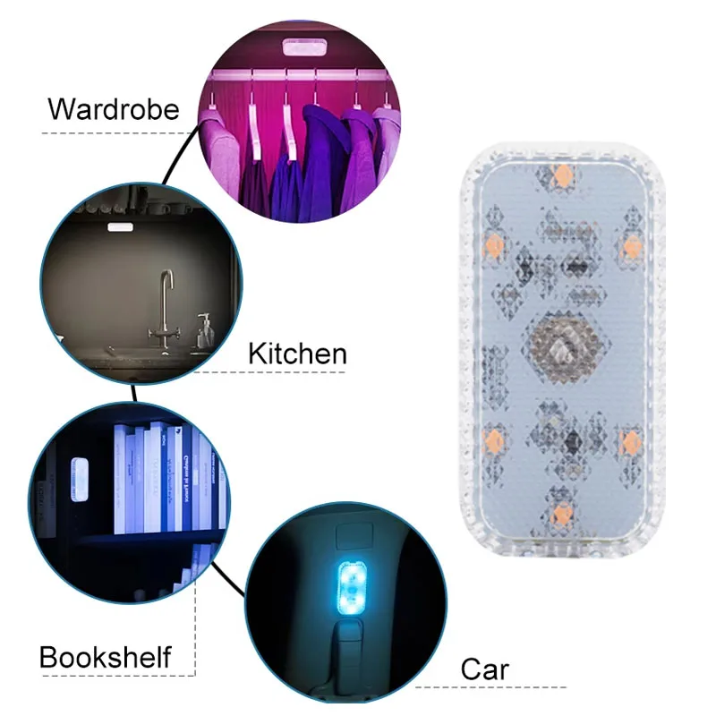 Mini Car Lighting LED Light Wireless Touch Light Interior Sensor Reading Lamp USB Charging Auto Roof Emergency Atmosphere Lamp image 6