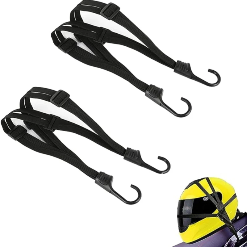 24"/60cm and 35.4"/90cm Motorcycle Helmet Luggage Rope Bungee Cord Bandage Luggage Helmet Retractable Elastic Strap with 2 Hooks