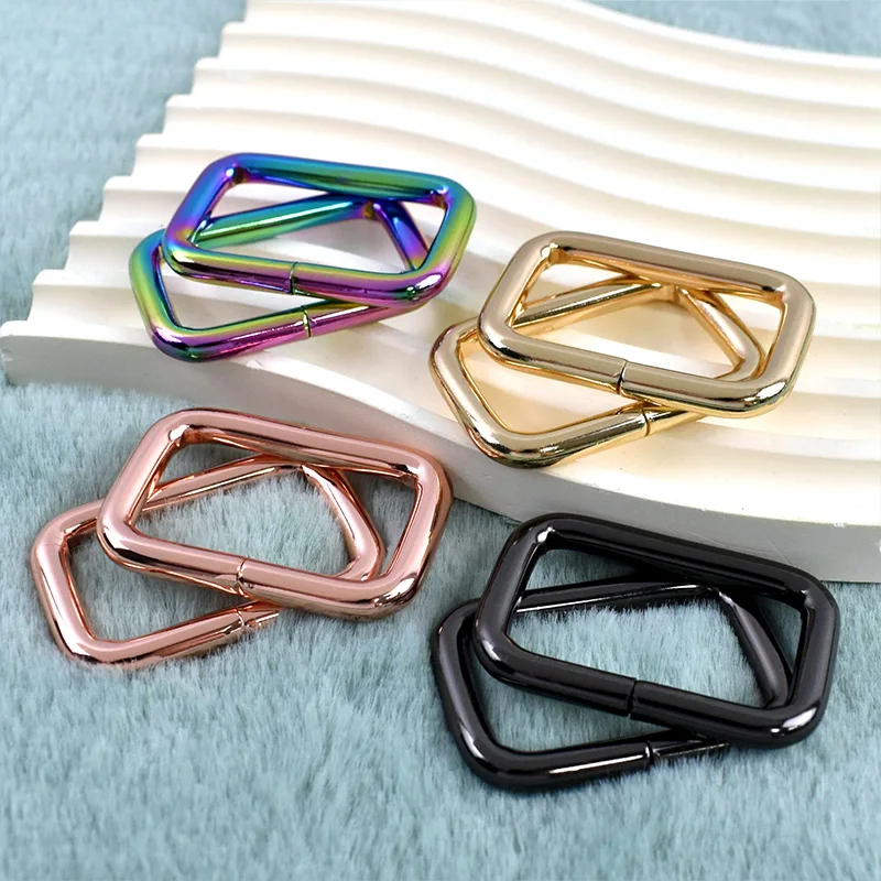 

10Pcs 13-50mm Rectangle O D Ring Metal Buckle Dog Collar Chain Square Carabiner Hook Bag Webbing Strap Connect Clip Hanger Clasp