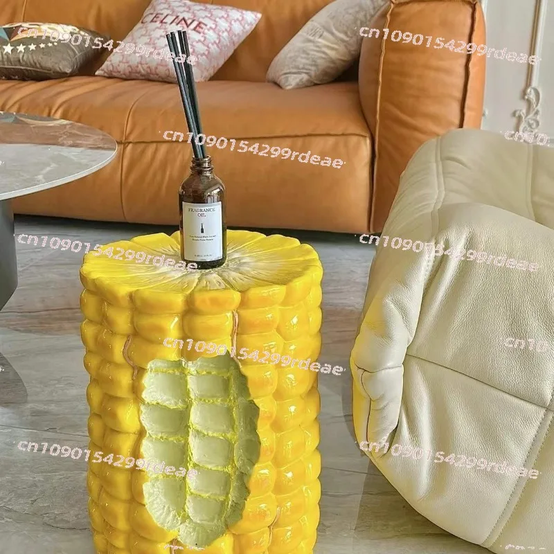 

Resin Low Stool Decoration Corn Stool Trendy Home Burger Stool Chair Corn Cob Ornament