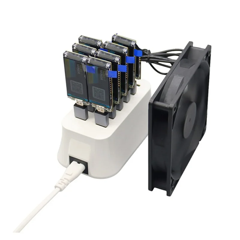 

Bitcoin Solo Miner Nerd Miner V2 780Kh/S With T-DISPLAY-S3 And 7 Port USB Hub, Efficient BTC Mining Station