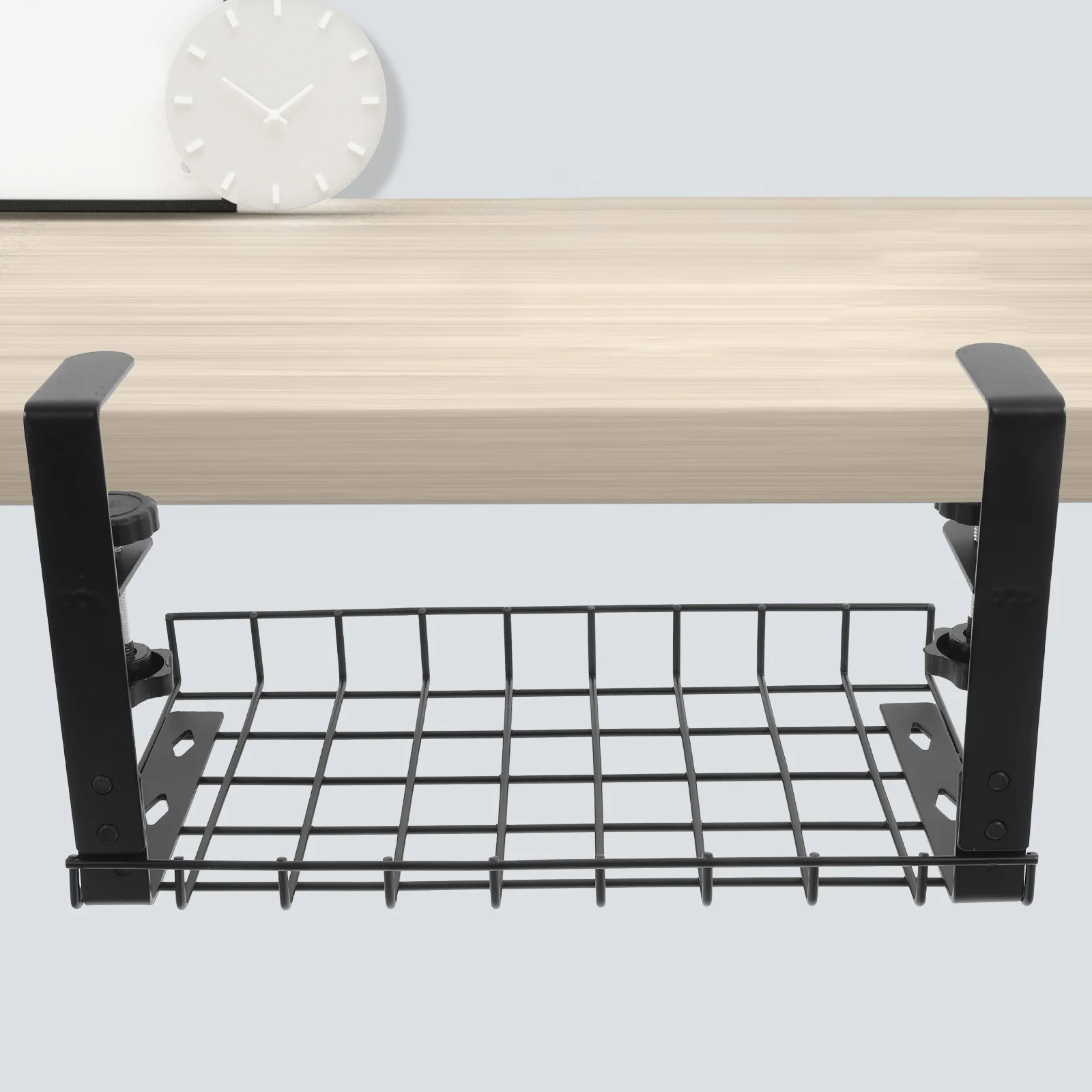 

No Drill Under Desk Cable Organizer Large Capacity Wire Management Tray Desk Storage Basket for Office