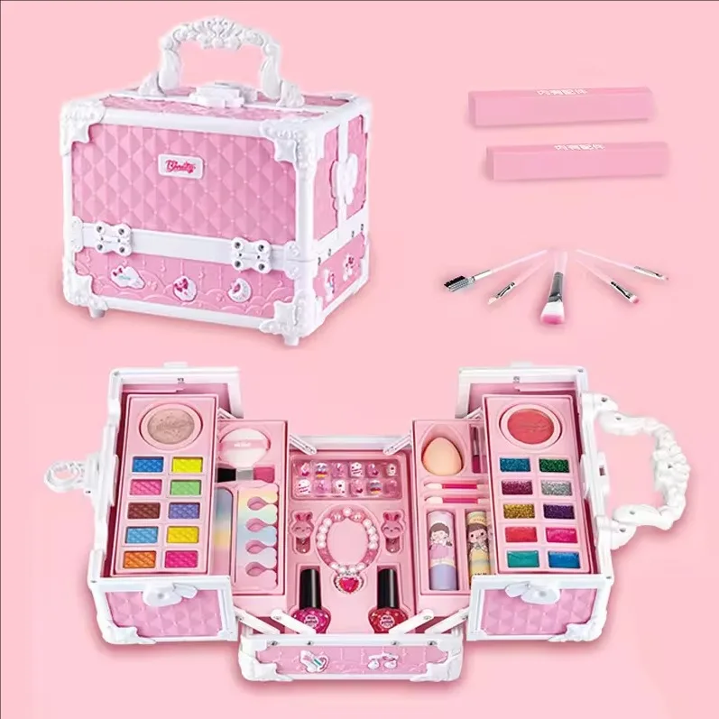 Wasbare make-upset voor kinderen Make-upkit voor kinderen Veilige cosmetica Fantasiespel Prinses Make-upboxset Verjaardagscadeau Gesimuleerde schoonheidsset